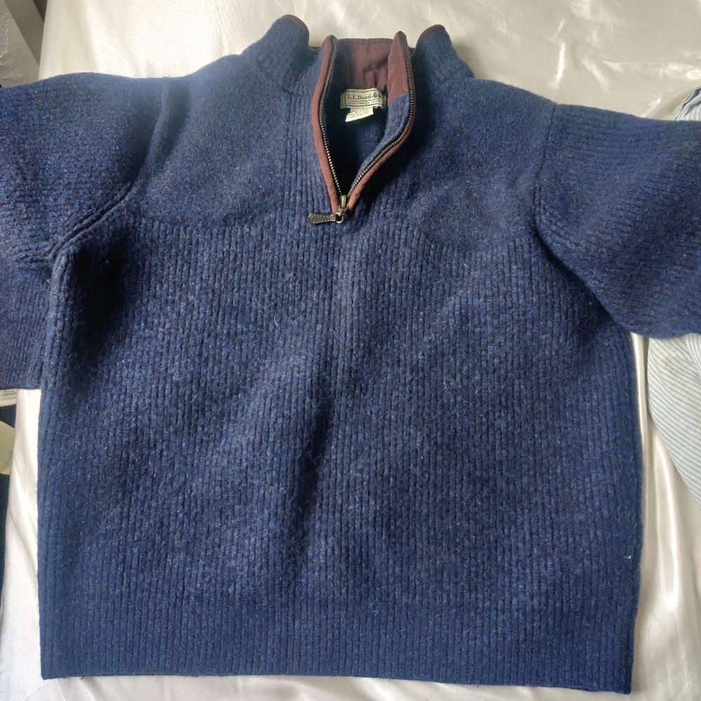 100% Wool LL Bean Quarterzip